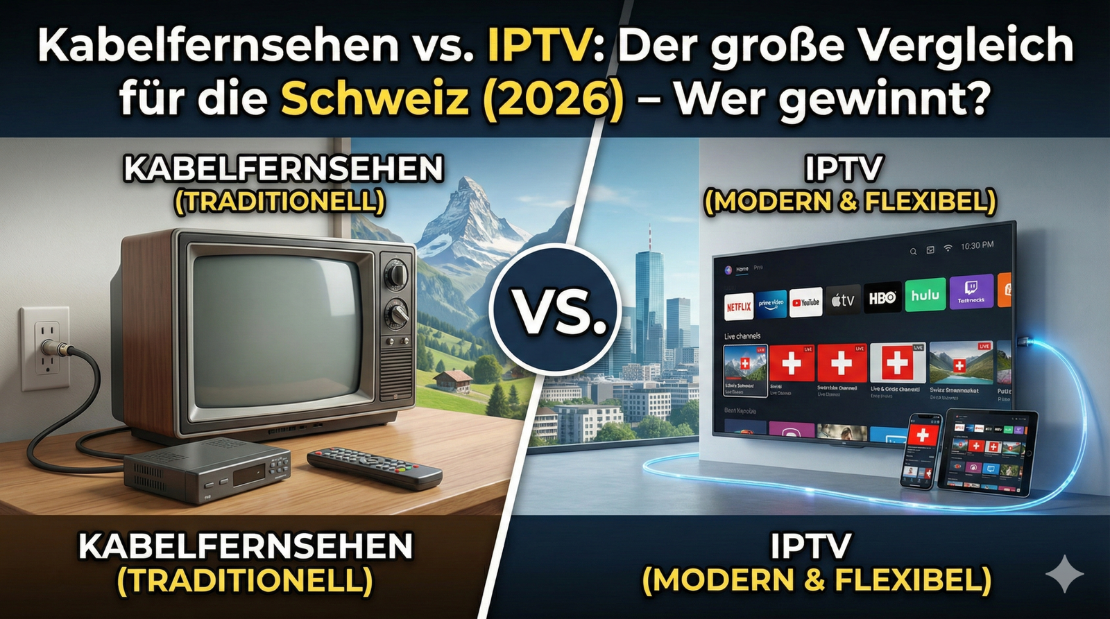 Kabel vs IPTV Schweiz
